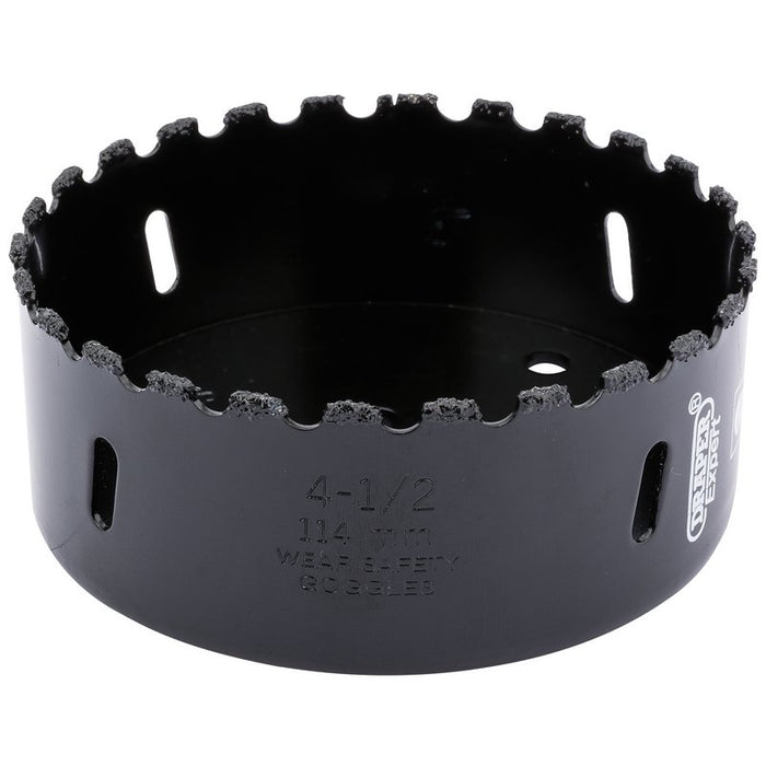 Draper 34969 Tungsten Carbide Grit Hole Saw, 114mm