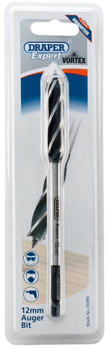 Draper 35090 4 Fluted Auger Bit, 12 x 165mm