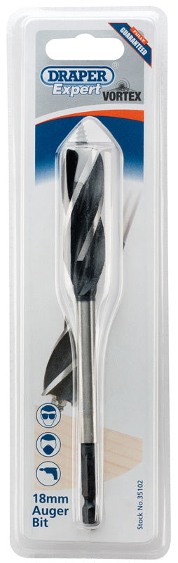 Draper 35102 4 Fluted Auger Bit, 18 x 165mm