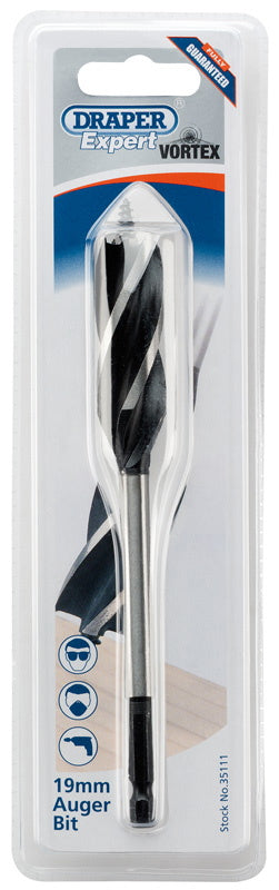 Draper 35111 4 Fluted Auger Bit, 19 x 165mm
