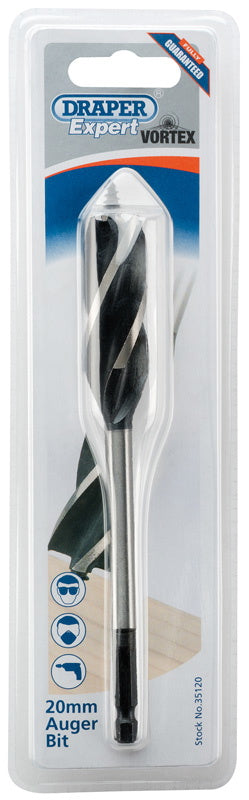 Draper 35120 4 Fluted Auger Bit, 20 x 165mm