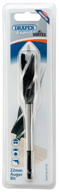 Draper 35123 4 Fluted Auger Bit, 22 x 165mm