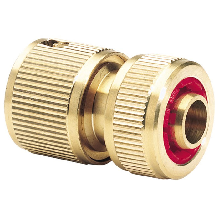 Draper 36202 Brass Hose Connector with Water Stop, 1/2"