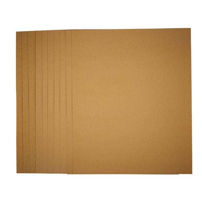 Draper General Purpose Sanding Sheets, 230 x 280mm, Assorted Grit - Pack of 10, 37781