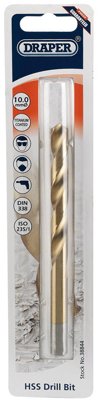 Draper 38844 HSS Titanium Drill Bit, 10.0mm
