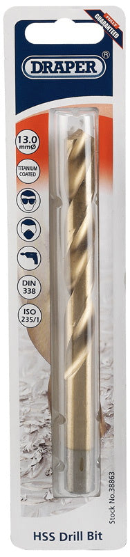 Draper 38863 HSS Titanium Drill Bit, 13.0mm