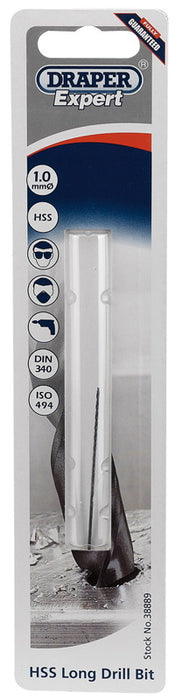 Draper 38889 HSS Extra Long Drill Bit, 1.0 x 56mm