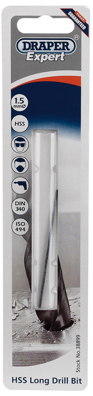Draper 38899 HSS Extra Long Drill Bit, 1.5 x 70mm