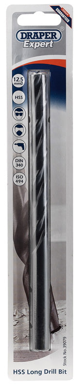 Draper 39079 HSS Extra Long Drill Bit, 12.5 x 200mm
