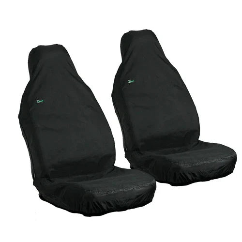 Seat Cover Set For Van, Front & Single Passenger Seat, Small Size, Black, Town & Country - 3DFBLK+3DFBLK
