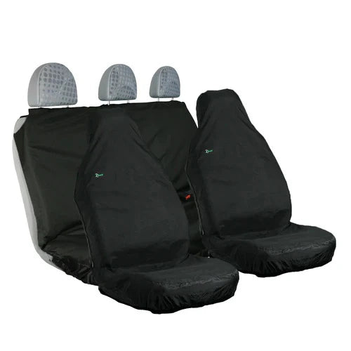 Seat Cover Set For Van, Single Passenger & Rear Bench Seat, Small Size, Black, Town & Country - 3DFBLK+3DFBLK+MFRLBLK