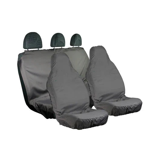 Seat Cover Set For Van, Single Passenger & Rear Bench Seat, Medium Size, Grey, Town & Country - 3DFGRY+3DFGRY+MFRXLGRY