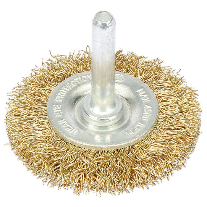 Draper Brassed Steel Crimped Wire Wheel Brush, 50mm, 41427