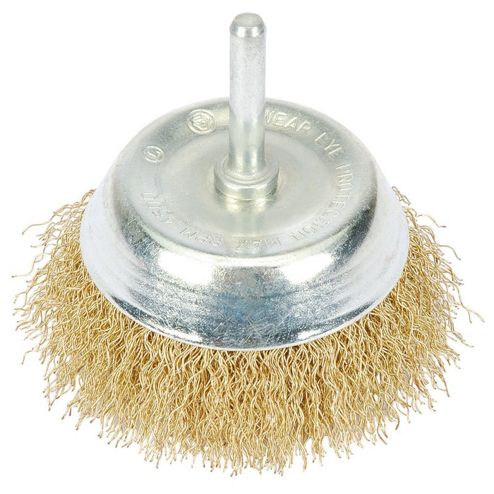 Draper Brassed Steel Crimped Wire Cup Brush, 75mm, 41433