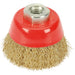 Draper Brassed Steel Crimped Wire Cup Brush, 65mm M14, 41443