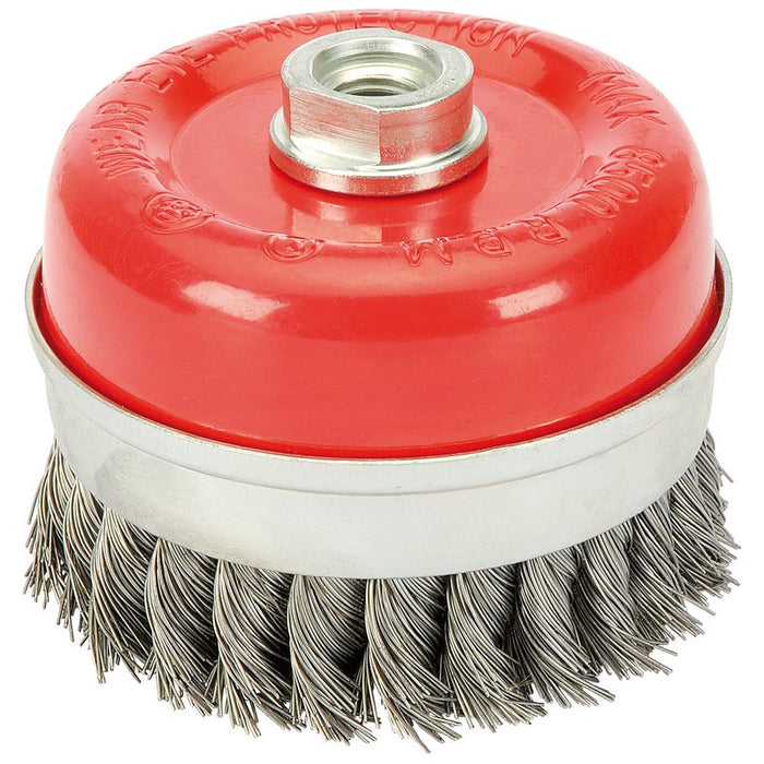 Draper Steel Twist-Knot Wire Cup Brush, 100mm M14, 41450