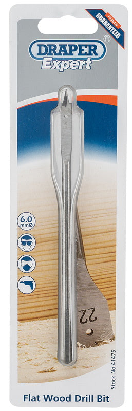 Draper 41475 Flat Wood Bit, 6mm