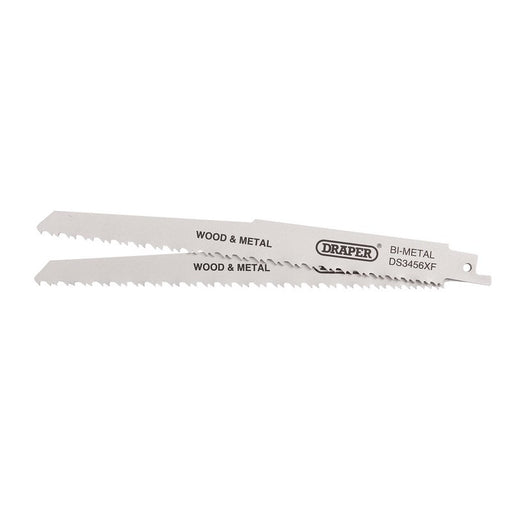 Draper 43065 Bi-metal Reciprocating Saw Blades for Multi-Purpose Cutting, 200mm, 6-12tpi (Pack of 2)