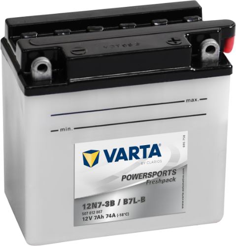 Varta Powersports Battery 12V 7Ah - 507012007, 1 Year Warranty