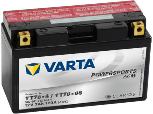 Varta Powersports Battery 12V 7Ah - 507901012, 1 Year Warranty