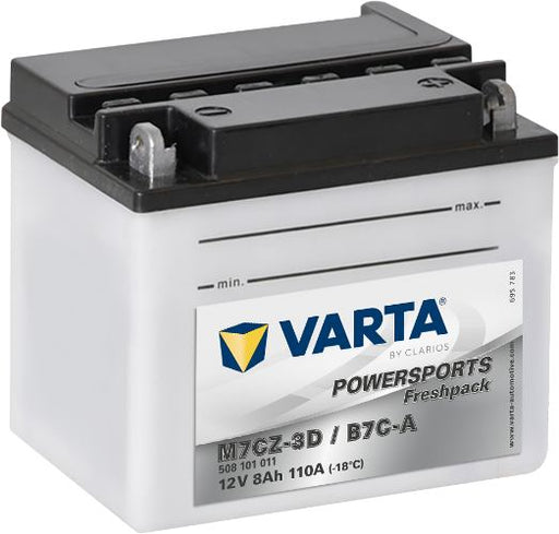 Varta Powersports Freshpack Battery 12V 7Ah - 508101011, 1 Year Warranty