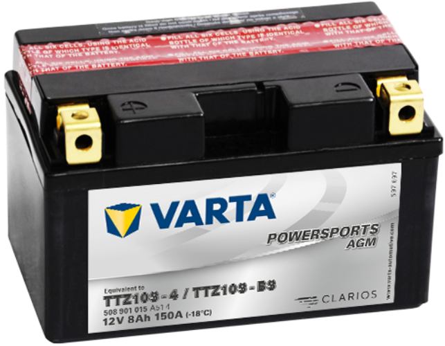 Varta Powersports Battery 12V 8Ah - 508901015, 1 Year Warranty
