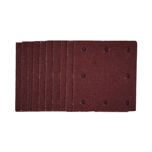 Draper 1/4 Sanding Sheets with Hook and Loop, 115 x 105mm, 40 Grit - Pack of 10, 52388