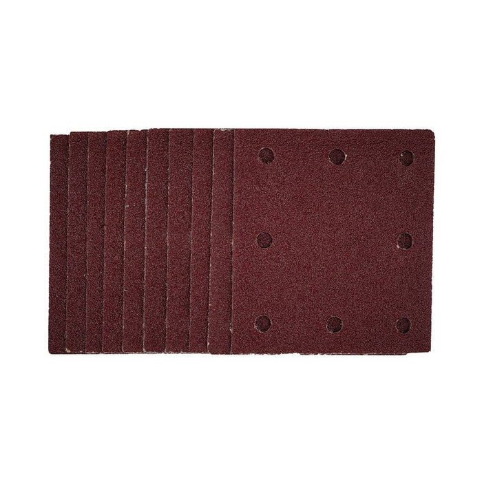 Draper 1/4 Sanding Sheets with Hook and Loop, 115 x 105mm, 40 Grit - Pack of 10, 52388