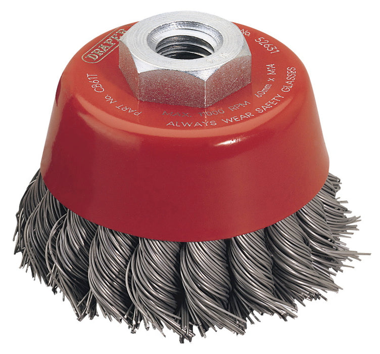 Draper Expert Twist Knot Wire Cup Brush, 60mm M14, 52631