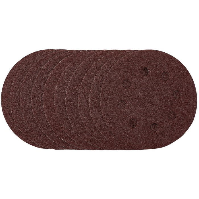 Draper Sanding Discs, Hook & Loop, 115mm, 80 Grit - Pack of 10, 53499