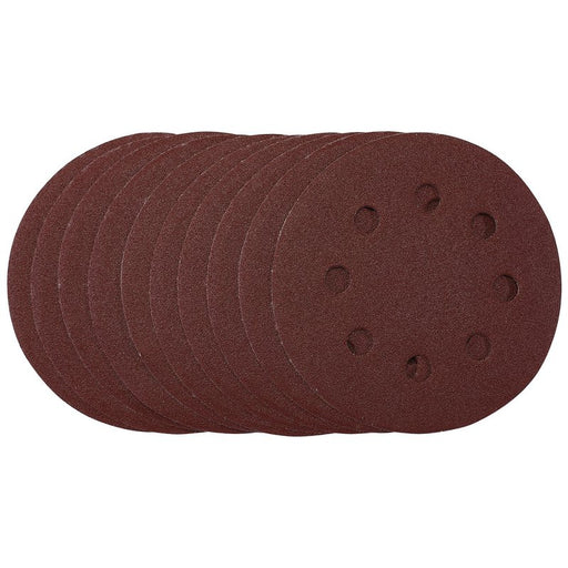 Draper Sanding Discs, Hook & Loop, 115mm, 120 Grit, Pack of 10, 53500
