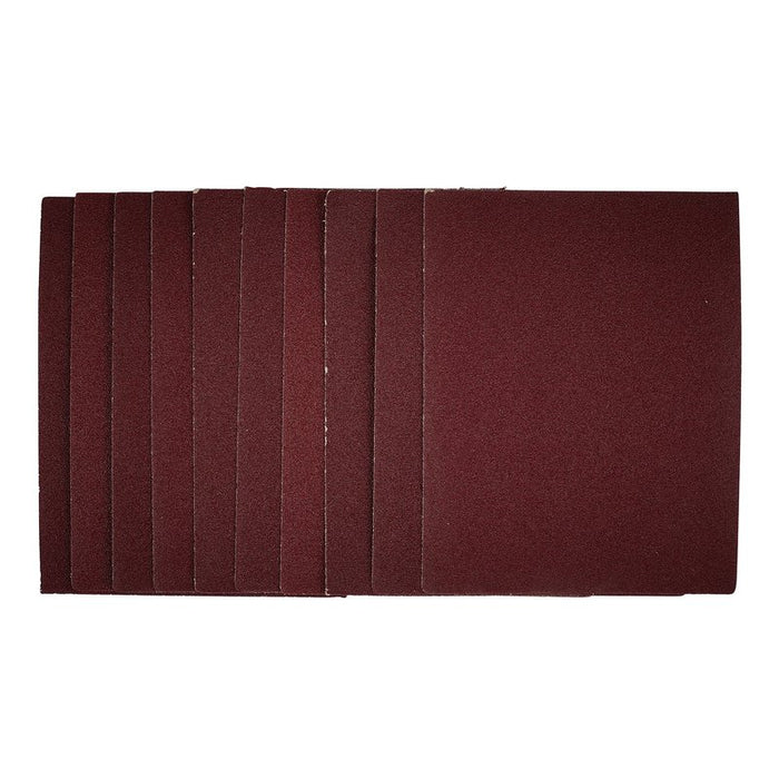 Draper 1/4 Sanding Sheets, 115 x 150mm, 80 Grit - Pack of 10, 54717