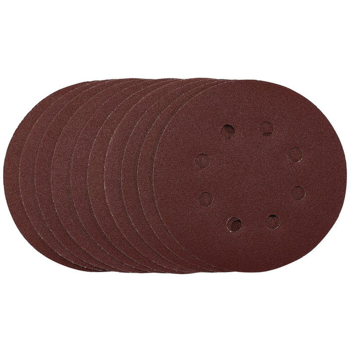 Draper Punched Sanding Discs, Hook & Loop, 125mm, 120 Grit - Pack of 10, 54756