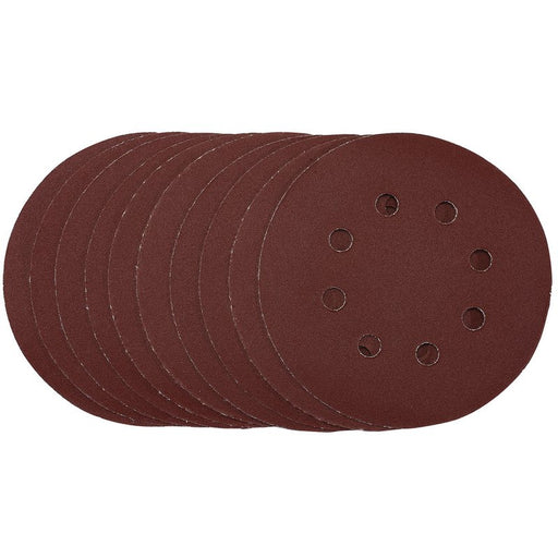 Draper Punched Sanding Discs,Hook & Loop, 125mm, 240 Grit - Pack of 10, 54758