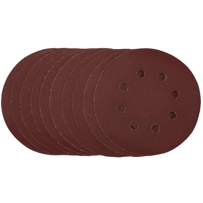 Draper Punched Sanding Discs,Hook & Loop, 125mm, 240 Grit - Pack of 10, 54758