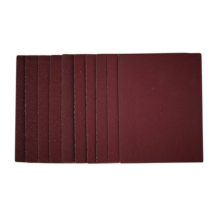 Draper 1/4 Sanding Sheets, 115 x 150mm, Assorted Grit - Pack of 10, 54824