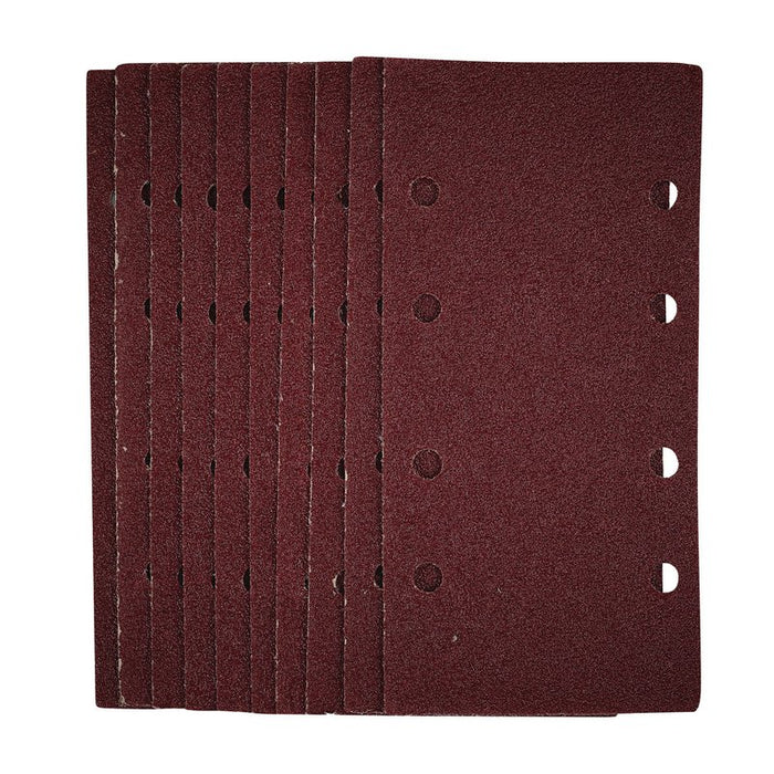 Draper 1/3 Sanding Sheets with Hook and Loop, 93 x 190mm, 40 Grit - Pack of 10, 54831