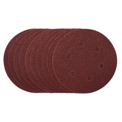 Draper Sanding Discs, Hook & Loop, 150mm, 40 Grit - Pack of 10, 54887