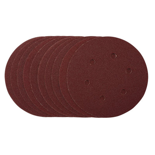 Draper Sanding Discs, Hook & Loop, 150mm, 80 Grit - Pack of 10, 54888