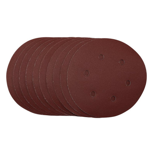 Draper Sanding Discs, Hook & Loop, 150mm, 240 Grit, Pack of 10, 54991