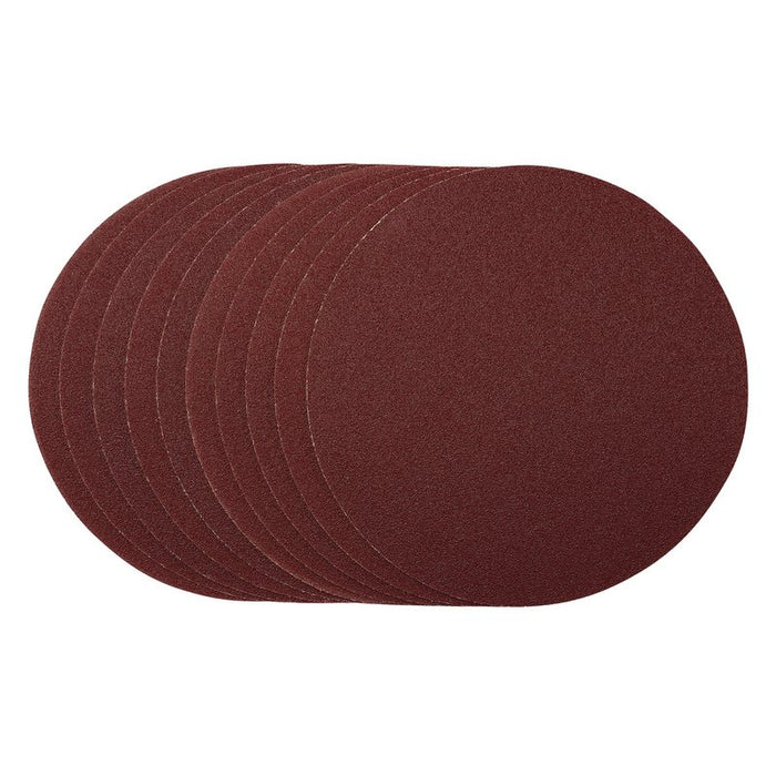 Draper Sanding Discs, Hook & Loop, 180mm, 80 Grit, Pack of 10, 55204