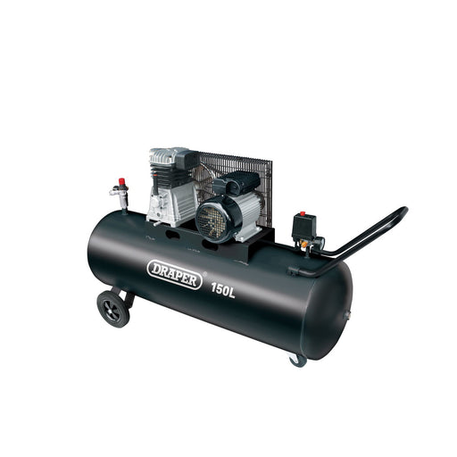 Draper 55305 WHEELED BELT-DRIVEN AIR COMPRESSOR, 150L, 2.2KW, Ex-Showroom, Grade B, 12 Months Warranty