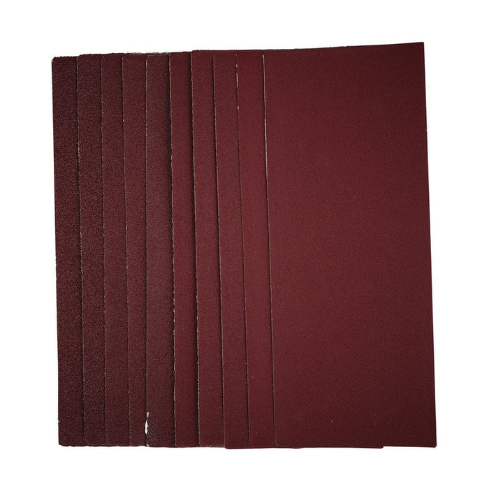 Draper 1/3 Sanding Sheets, 93 x 230mm, Assorted Grit - Pack of 10, 55753