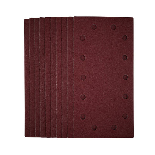Draper 1/2 Sanding Sheets with Hook and Loop, 115 x 230mm, 80 Grit - Pack of 10, 55863