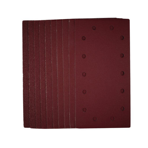 Draper 1/2 Sanding Sheets with Hook and Loop, 115 x 230mm, Assorted Grit - Pack of 10, 55866