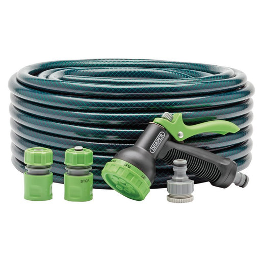 Garden Hose and Spray Gun Kit, 30m, 12mm Bore, 56447, Draper