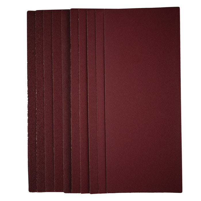Draper 1/2 Sanding Sheets, 115 x 280mm, Assorted Grit - Pack of 10, 57373
