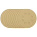 Draper Gold Sanding Discs with Hook & Loop, 125mm, 120 Grit - Pack of 10, 58111