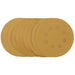 Draper Gold Sanding Discs with Hook & Loop, 320 Grit - Pack of 10, 125mm, 59766