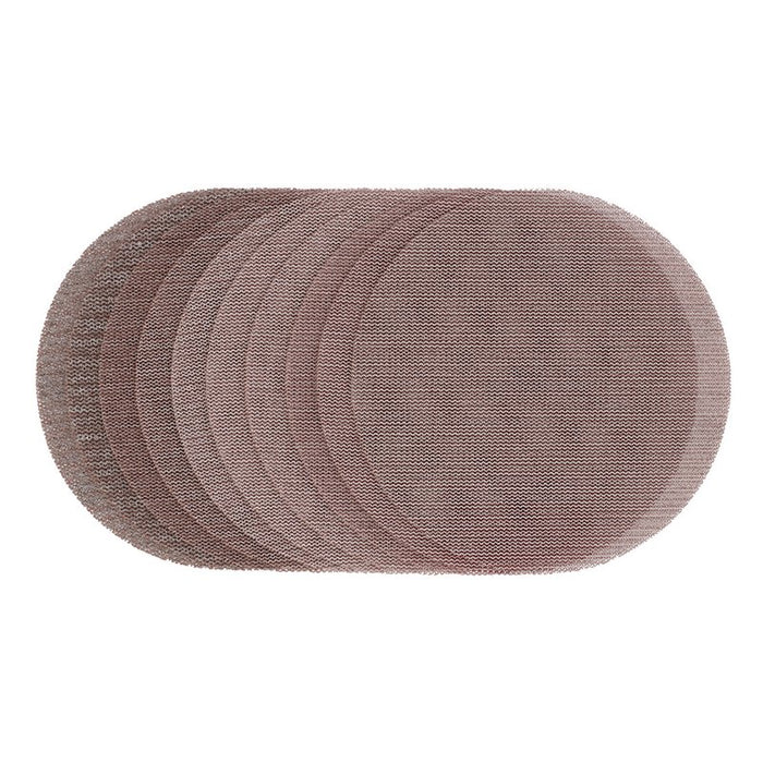 Draper Mesh Sanding Discs, 150mm 120G 180G 240G, Assorted Grit - 80G - Pack of 10, 62989